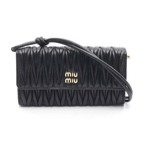 Miu Miu Matelasse Leather Shoulder Bag Black